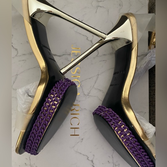 NWB Jessica Rich Gold and Purple Heels - Picture 1 of 8
